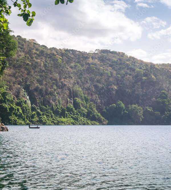 Chala Lake on the border of Kenya and Tanzania, Africa.