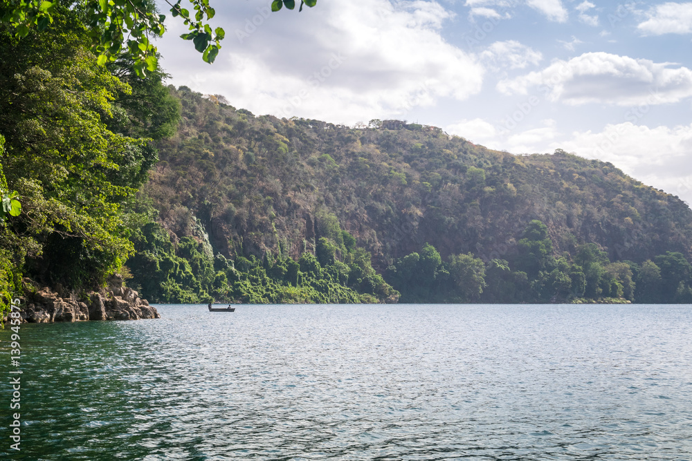 Chala Lake on the border of Kenya and Tanzania, Africa.