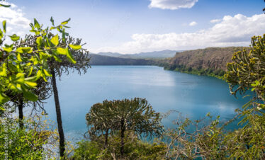 Chala Lake on the border of Kenya and Tanzania, Africa.