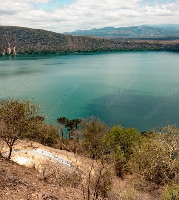 Scenic view of Lake Chala crater lake in Kenya/Tanzania border
